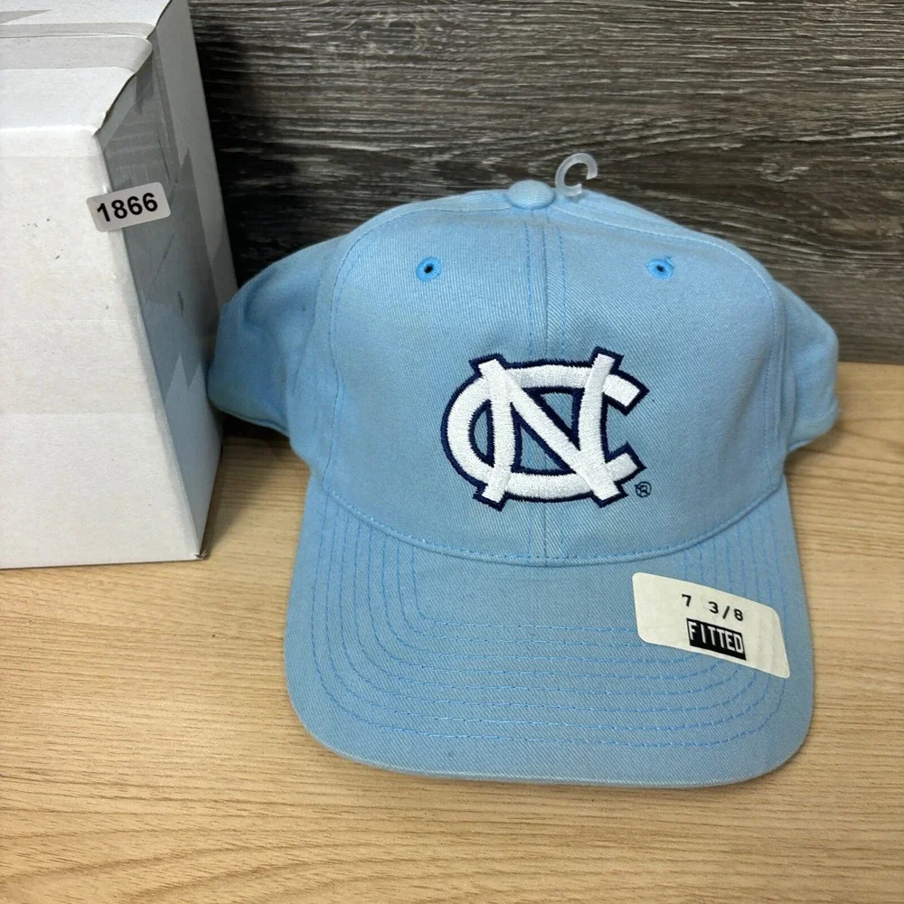 Vintage North Carolina Tar Heels Hat Cap‎ Fitted 7 1/8 Blue Top of the World Y2K